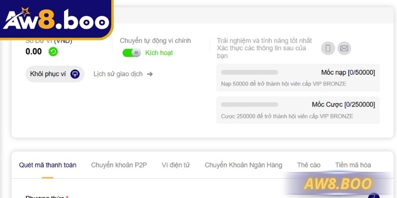 Nạp Tiền AW8 Nhanh Chóng, An Toàn, Hiệu Quả Vượt Trội 3 Cẩn trọng từng bước giúp giao dịch nạp tiền AW8 diễn ra suôn sẻ