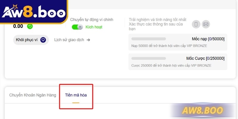 Rút Tiền AW8 Hướng Dẫn Chi Tiết, Nhanh Chóng An Toàn 2 Ví tiền điện tử với lớp xác nhận hai lớp giúp bảo mật tuyệt đối